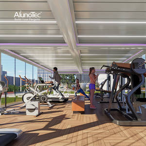 Pergola Motorizzata AlunoTec <span class=keywords><strong>in</strong></span> Alluminio da Esterno Sistema di Ombreggiatura Automatico per Esterni Copertura per Ristoranti Tetto a Lamelle Orientabili con Luce - Product Image 4