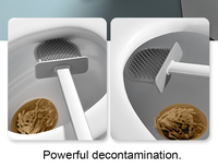 Brosse de toilette en silicone, accessoires de nettoyage de salle de bains, plongeante et bol, lot de