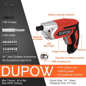 Deko — tournevis électrique sans fil 3.6V/4V, Rechargeable avec 24 embouts et câble USB - Product Image 3
