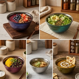 Pure Titanium Rice Bowl Double Layer Anti Scalding Household Outdoor Childrens Bowl Extra Thick Tableware - Product Image 1