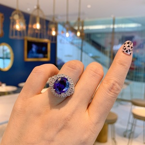 Wholesale Fashion Jewelry Eco-friendly Copper 10*12mm Purple Zircon Twisted Vintage Unique <b>Cheap</b> Design <b>Ring</b> for Women - Product Image 2