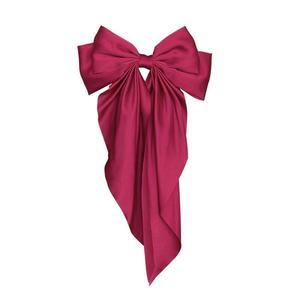 Handmade Satin Large Retro Long Ribbon Bow Hairpin Multicolor Triangle Towel <strong>Burgundy</strong> Spring Clip <strong>Hair</strong> <strong>Accessories</strong> - Product Image 6