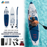 ELEVENSPORTS Planche de paddle gonflable en PVC Drop Stitch, SUP avec accessoires complets pour le surf, le yoga, la pêche, personnalisable