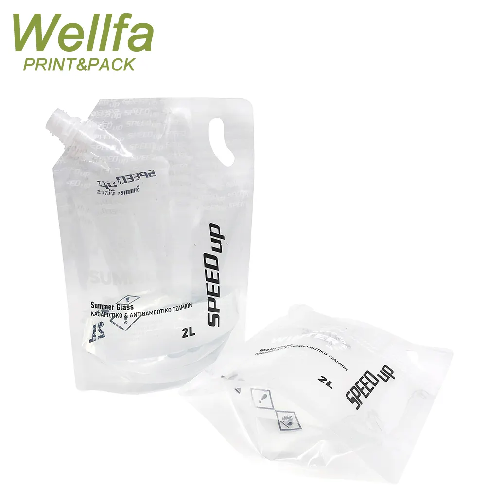 Custom Plastic Food Grade Drink Bag Liquid Packaging 2 3L 5 Litre Detergent Powder Packing Nozzle Stand Up Pouch With Spout