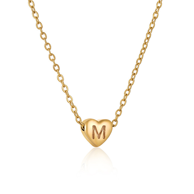 Golden Peach heart M (including chain)