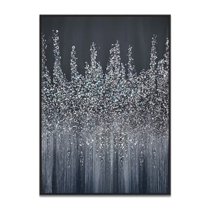 Mới nhất thiết kế thủ công màu đen bạc nghiền Kính tường sơn trang trí trừu tượng Acrylic long lanh nghệ thuật - Product Image 5