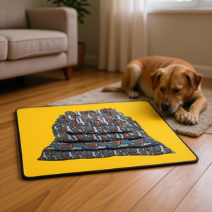Set di Quattro Tappetini Antiscivolo per Cani con Motivo Quadrato sul Fondo - Product Image 3