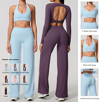 Ensemble de yoga grande taille pour femme, leggings évasés 2 pièces, taille haute, extensible dans quatre directions, respirant, imprimé écologique
