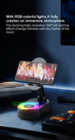 2024 Nieuwe Technologie Digitale Wekker Met Voor Bluetooth Speaker Unieke Led Draadloos Opladen Luidspreker Blauwe Stroombron