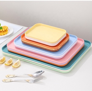 Plateaux de service rectangulaires en plastique empilables et durables pour restaurants, sans BPA, pour la restauration rapide et les hôtels, plateaux de repas économiques en gros - Product Image 5