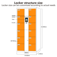 Casier de rangement intelligent en acier à 12 portes avec serrure à clé, étanche, pour livraison de colis et vestiaire