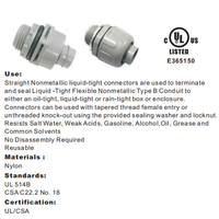 1/2 Zoll Nichtmetallische Flüssigkeitsdichte Stromverbinder Nylon Gerade Elektrische PVC Flexible Leitungsanschlüsse Einfache Installation