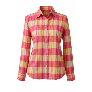 Camisa a Cuadros Texturizada para Mujer, Manga Larga, Cierre de Botones, Estilo Casual para Oficina, Elegante, 100% Algodón, Verano, Proveedor Mayorista ODM - Product Image 6