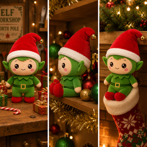 Peluche ultra douce Kawaii de Noël, elfe en peluche avec chapeau à clochettes pour la décoration de la maison et les cadeaux de Noël - Product Image 2