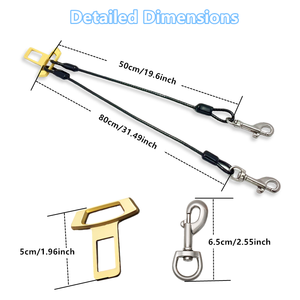 Correa para Perros 2 en 1 de Acero Inoxidable 304 - Cinturón de Seguridad para Mascotas con Hebilla de Bloqueo de Entrenamiento, para Pasear y Entrenar 1 a 2 Perros - Product Image 4