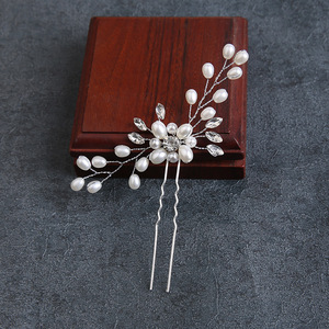 Nouveau design élégant mariée à la main cristal <span class=keywords><strong>strass</strong></span> perle pinces à cheveux <span class=keywords><strong>chignon</strong></span> de mariée <span class=keywords><strong>chignon</strong></span> <span class=keywords><strong>chignon</strong></span> mariage fourche à cheveux accessoires - Product Image 3