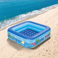Baignoire gonflable rectangulaire pour enfants, motif océan, en PVC, sans couvercle, pour le plaisir en plein air