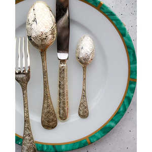 Set di posate in lega d'argento con nastri per combinazioni assortite, modello elegante per allestimenti da tavola - Product Image 6