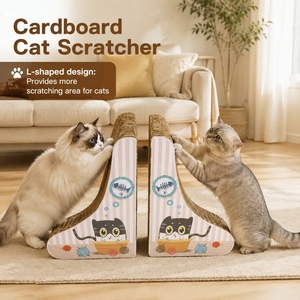 Rascador para Gatos en Forma de L, Montado en la Pared, Vertical, de Cartón Resistente para Proteger los Muebles, Vietnam - Product Image 2