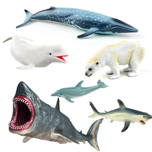 Modèle d'animal marin simulé Tueur de colle douce pour enfants Grand requin blanc Béluga Baleine bleue Dauphin Cachalot - Product Image 5