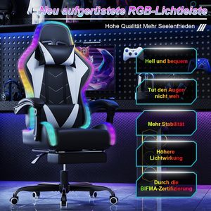 Venta al por mayor barato plegable Pu cuero masaje computadora juego Silla Gamer Racing Rgb Gaming sillas con luces <span class=keywords><strong>y</strong></span> altavoces - Product Image 2