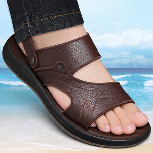 Sandalias de Plataforma de Cuero para Hombre, Suela Gruesa, Antideslizantes, Transpirables y Ligeras para Playa y Verano - Product Image 3