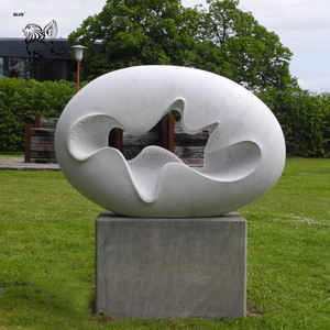 Scultura in Pietra Astratta Bianca per Giardino, Decorazione Esterna Personalizzabile, Arte Semplice MSD-263 - Product Image 2