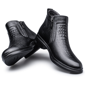 Factory Wholesale High Quality Winter Genuine Leather Shoes for <strong>Men</strong> <strong>Black</strong> <strong>Boots</strong> Ankle <strong>Boots</strong> - Product Image 3