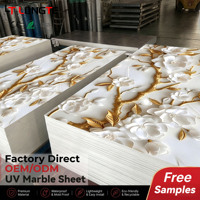 Panneau PVC effet marbre ultra brillant avec revêtement UV, décoration moderne pour salon, revêtement mural flexible en plastique