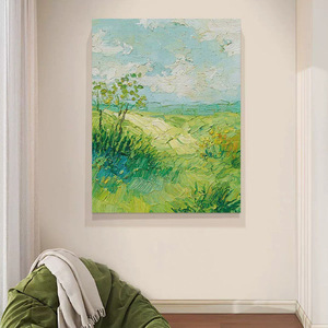 Peinture à l'huile texturée crémeuse vert émeraude, effet visuel 3D, art abstrait, décoration murale pour salon, sans cadre - Product Image 2