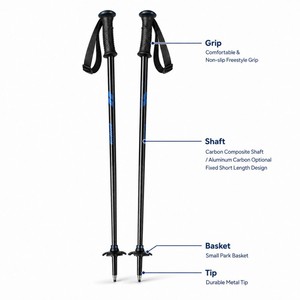 <span class=keywords><strong>Bastones</strong></span> de Esquí Cortos Zeroring Freestyle, <span class=keywords><strong>Bastones</strong></span> de Snowboard de Material Compuesto de Carbono, Ligeros, con Gráficos Personalizados OEM - Product Image 2
