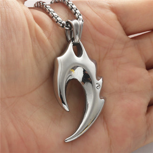 Flame-Shaped Titanium Steel Pendant With Crystal Inlay For Men Everyday Wear 233073 - Product Image 3