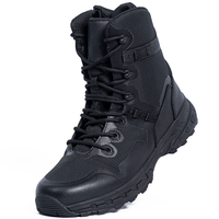 Bottes tactiques légères mi-mollet, à lacets et fermeture éclair, avec doublure en maille respirante, pour la randonnée en extérieur
