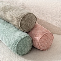 Coussin cylindrique en chenille ergonomique pour le soutien du cou, coussin décoratif pour canapé, housse amovible