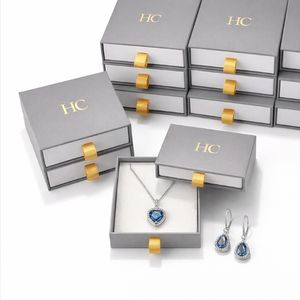 Boîte à bijoux personnalisée avec tiroir rigide, insert en microfibre, pelliculage doux au toucher, logo personnalisé, vente en gros - Product Image 6