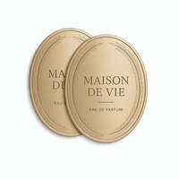 Étiquette Autocollante Ovale en Alliage d'Aluminium Écologique et Durable pour Parfum, Décalcomanie Métallique Brossée Auto-Adhésive Gravée, Emballage Laurier