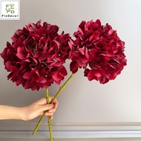 Hydrangea artificielle de haute qualité en soie verte, bleue et violette de 48 cm pour la décoration de la maison, de la table de mariage, de la fête