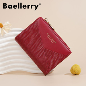 Billetera Rfid Cuero Mujer <span class=keywords><strong>Dama</strong></span> Baellerry Empalme personalizado Pu Cuero Monederos Para Mujer Monedero plegable con cremallera al por mayor - Product Image 2