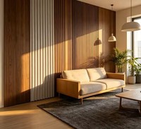 Panneau de grille WPC 106, lambris creux en composite bois-plastique, moderne, imperméable, pour salle de bain, salon, écran décoratif, revêtement mural