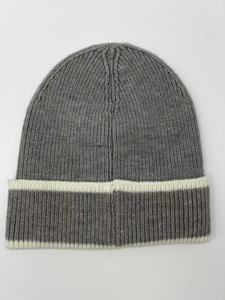 Gorro de Punto con Rayas en Contraste, Logotipo Bordado en 3D, Unisex, Cálido, Invernal, Informal, Gorro de Calavera - Product Image 4