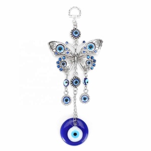 Pingente de Parede em Vidro Azul Turco com Olhos Malignos 20*8cm, Amuleto de Proteção da Mão de <span class=keywords><strong>Hamsa</strong></span> para Decoração de Casa, Carro e Escritório - Product Image 1
