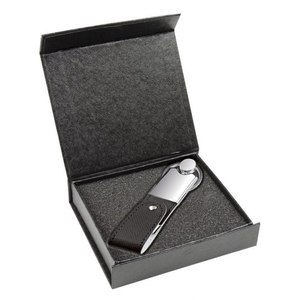 Chiavetta USB in Pelle 16GB con Design in Metallo e Portachiavi, Colore Nero - Product Image 3