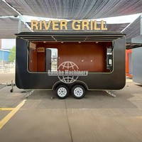 Food Truck Entièrement Équipé en Aluminium et Fibre de Verre avec Grill et Friteuse pour Shawarma, Kebab, Bonbons, Chips, Restauration Rapide
