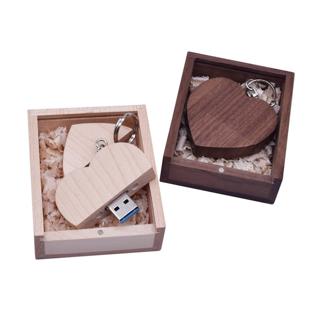 Wedding Gift Wooden USB Flash Drive 2.0 1GB 2GB 4GB Eco-Friendly Pen Drive 8GB 16GB Pendrive 32GB 64GB Storage Stick Engrave