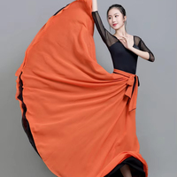 Falda de Danza del Vientre 720, Reversible, Larga, Estilo Swing, Vals, Flamenco Español, Vestido de Salón, Disfraz de Actuación Folclórica Mexicana