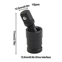Adaptateur de douille à rotule universelle à impact à 360 degrés, douille à rotule articulée, douille à oscillation pneumatique, rallonge de clé électrique 1/2 pouce