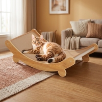 Grand grattoir pour chat en bois et sisal avec nid, jouet à gratter pour les griffes des animaux de compagnie, 2 en 1, lit pour chat et grattoir