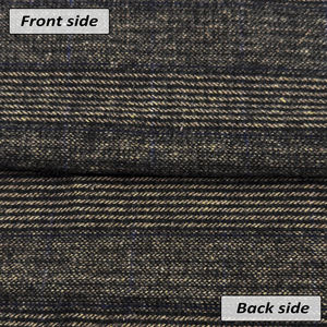 Tissu en tweed à carreaux bleu-noir 30% laine 70% tissu en polyester tissu tissé à texture claire pour la fabrication de manteaux et de vestes pour hommes - Product Image 3