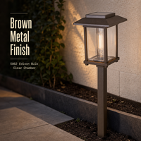 Lampe solaire marron pour allées, pelouses, patios et parterres de fleurs, ampoule Edison universelle 2700K 5062, 14 lumens, pile AA
