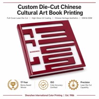 Libro de Arte Cultural Chino Personalizado, Impresión Offset, Papel de Arte, Tapa Dura, Troquelado, Recubrimiento UV Espejo, OEM, Encuadernación Cosida con Cubierta Completa